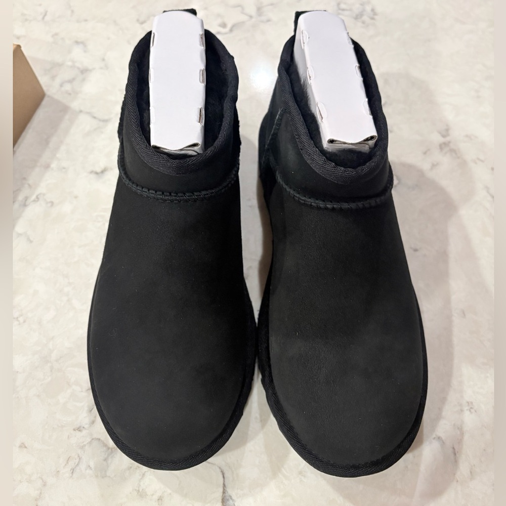 UGG Classic Ultra Mini Black Ankle Boots-New